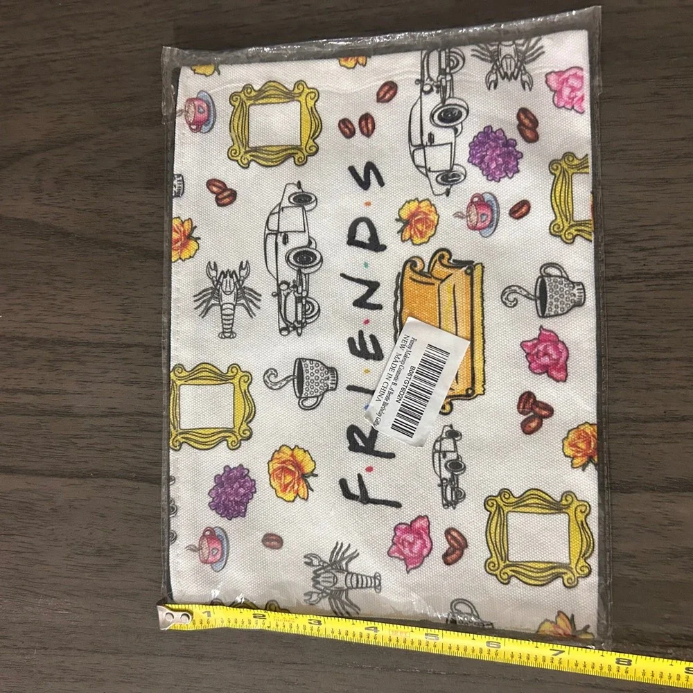 Friends TV Show Makeup Bag Central Perk Couch Lobster Canvas Zipper Pouch New